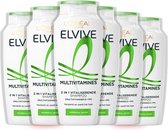 L’Oréal Paris Elvive Multivitamines 2 in 1 Shampoo - 6 x 250 ml - Normaal Tot Vet Haar- Voordeelverpakking