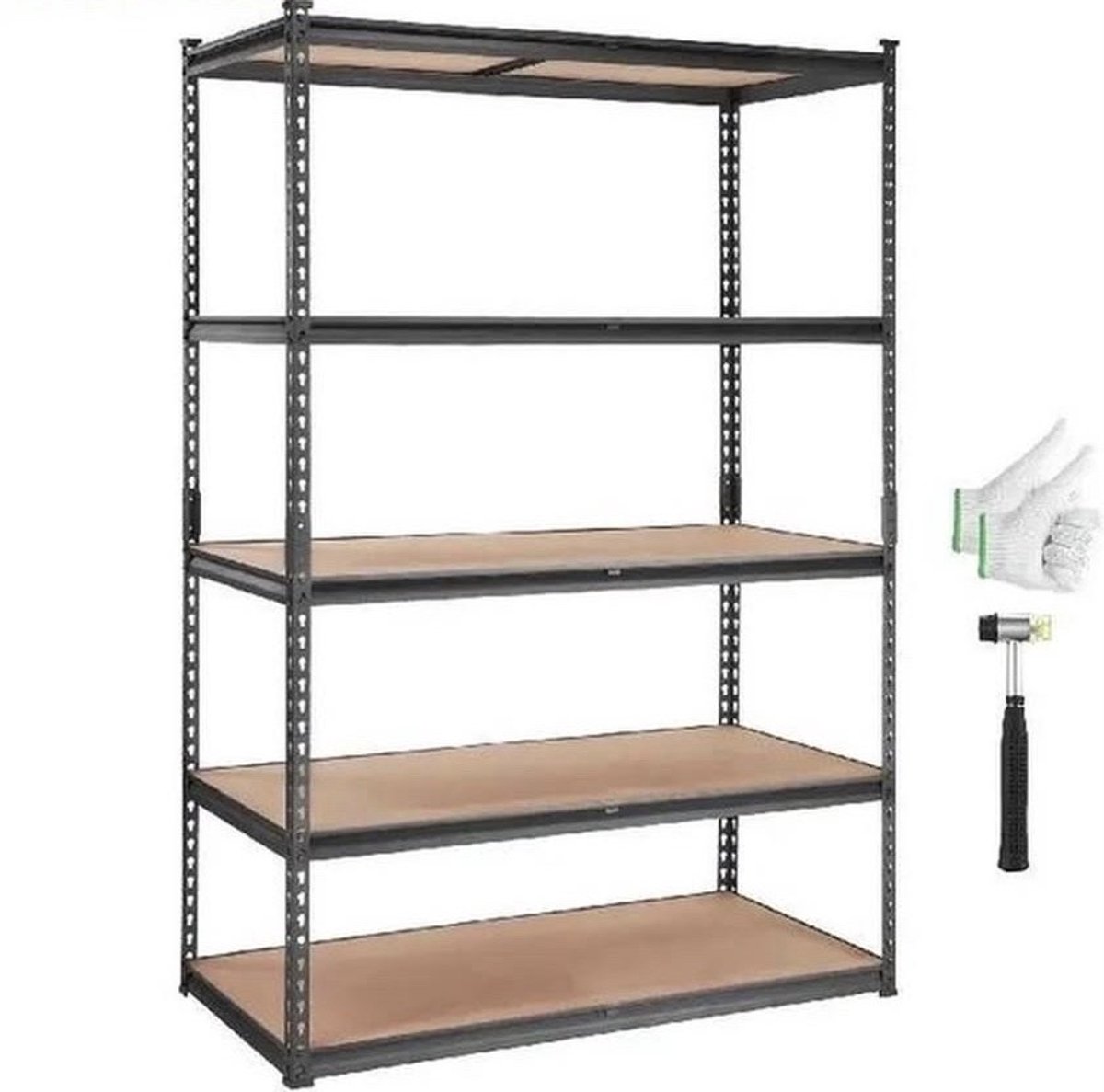5 Lagen Staande Opslag Rekken - Stellingkast - Metalen Rek - Opbergrek - Voor Keuken Woonkamer Magazijn - Laadvermogen Totaal 900KG - 152x75x3