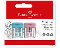 Faber-Castell puntenslijper - 2.5 x 3.5 x 2.5 cm - met opvangbakje - 2 stuks op blisterkaart - FC-182890