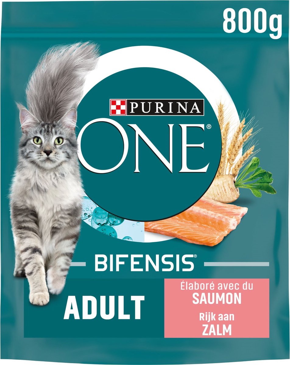 Purina Purina ONE Adult Zalm - Volkoren Granen 8x 800 gr