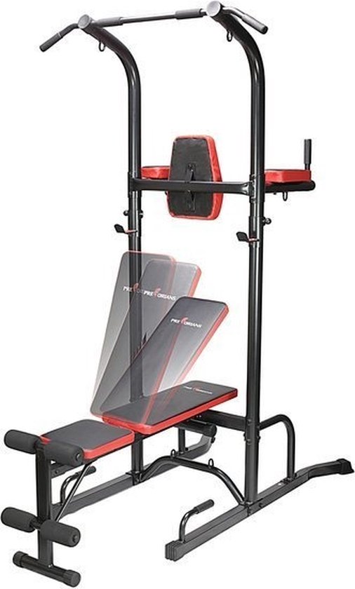 Physionics Halterhouder voor lange halters, max. 300 kg, 12 verstelniveaus, stalen frame, zwart, haltersteun, opbergrek voor gewichten, kniebuigingen, krachttraining