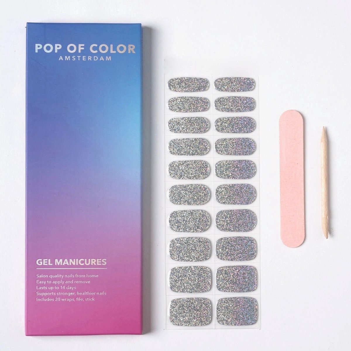Goedkoopste Pop of Color Amsterdam – Name Disco Inferno – Color Silver Glitter – Gel Nail Wraps – Gel Manicures – Gellak Stickers – Nagelstickers – Gel Nagel Stickers – Nail Wraps – Nagel Stickers – Nagel Wraps – Nail Stickers – popofcoloramst