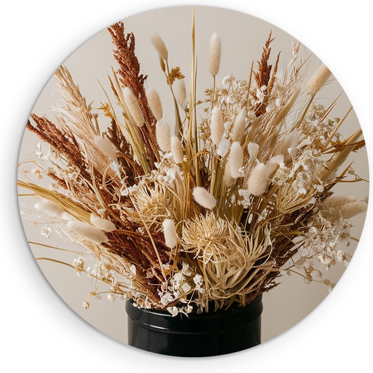 Saammp Forex Muurcirkel - Boeket bloemen - Natuur - Ø 30 - Wandcirkel - Wanddecoratie Cirkel - Muurdecoratie Woonkamer - Kantoor Decoratie