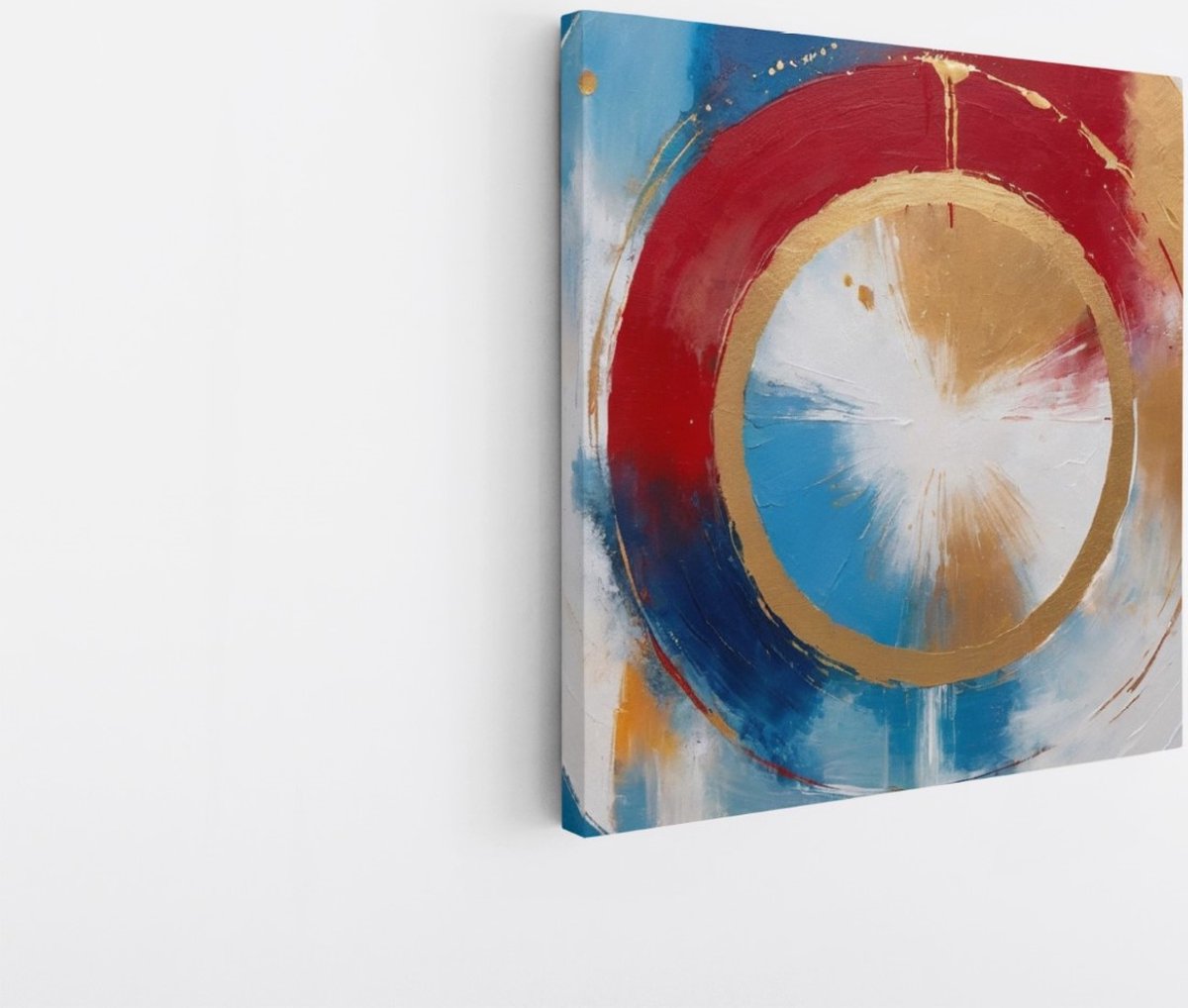 Saammp Canvas Schilderij - Abstract - Kleurrijke Vormen - 40x40 - Foto op canvas - Wanddecoratie - muurdecoratie Woonkamer - Slaapkamer decoratie - Canvas Print Multicolor