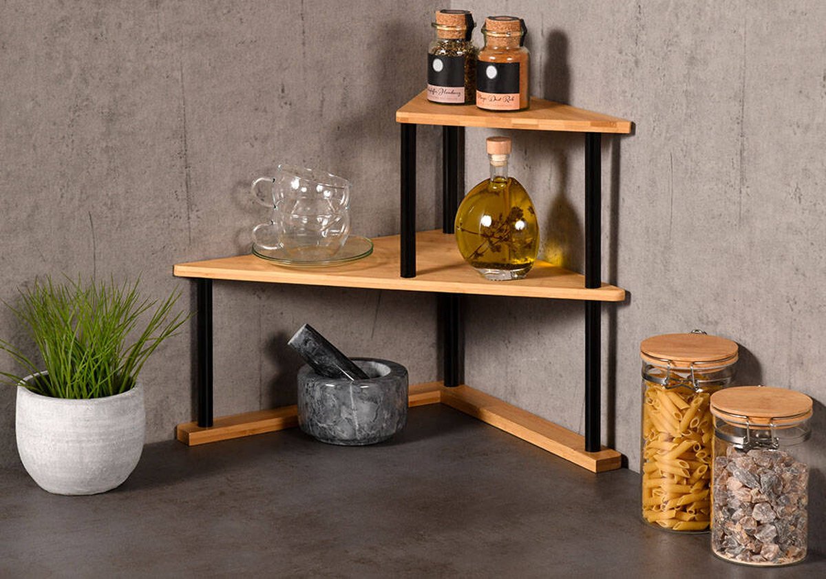 Simpletrade Badkamerkast - Badkamerrek - Keukenrek - Bamboe - 43x96x30