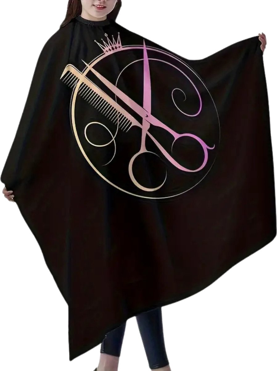 Nivard Baardschort - Beard Bib - Scheerschort - Baard Cape - Kappersmantel - Kapmantel - Paars + Borstel
