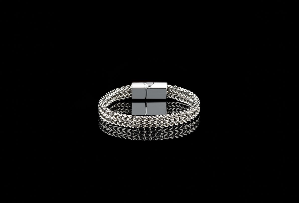 Donley - Armband voor mannen - Woven bracelet - Braided bracelet - cubaanse armband - heren sierraad - schakelarmband - schakelarmband heren - 20 cm - zilveren armband - ketting armband - chain - zilveren armband - armband zilver - silver wristband