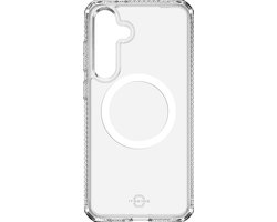 ITSKINS Coque transparente adaptée pour Samsung Galaxy S25 MagSafe Phone Case Hard Case | ITSKINS Coque arrière antichoc | Convient pour MagSafe | Convient pour le chargement sans fil avec Ring magnétique | Étui MagSafe - Transparent