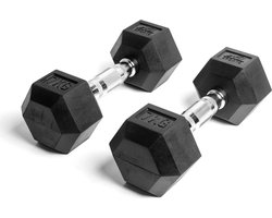 AJ-Sports Hex Dumbells 7kg - 2 x 7 kg Dumbell - Gewichten - Dumbells set - Gewichten set - Halterset - Fitness gewichten - Krachttraining - Fitness