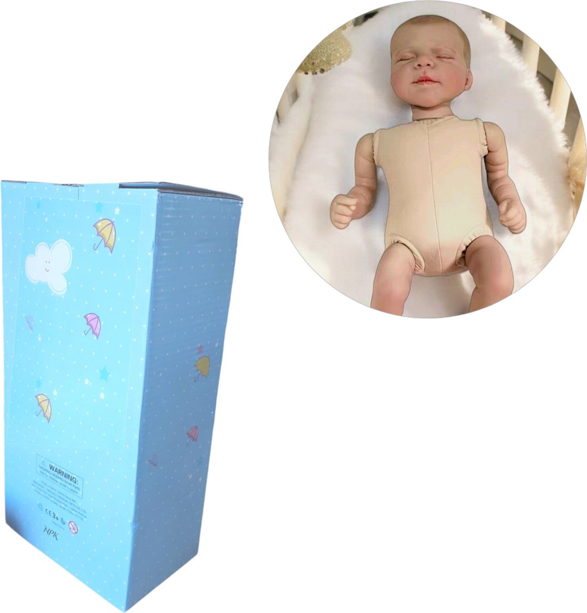 Poupée reborn bébé D endormie en silicone pour fille sur tout le corps