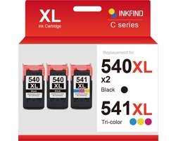 INKFIND 540XL 541XL Inktcartridge compatibel met Canon 540 Canon540 Canon541 Canon 541 Canon PG-540 PG-540L PG-540XL CL-541 CL-541XL Hoge Capaciteit…