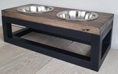 Houten hondenvoerbak Balou maat M Ebben 15 cm hoog