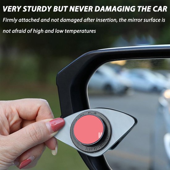 2 pièces en verre véritable grand angle 360 ​​° réglable en verre HD miroir d'angle mort de voiture - rétroviseur latéral d'angle mort de voiture.