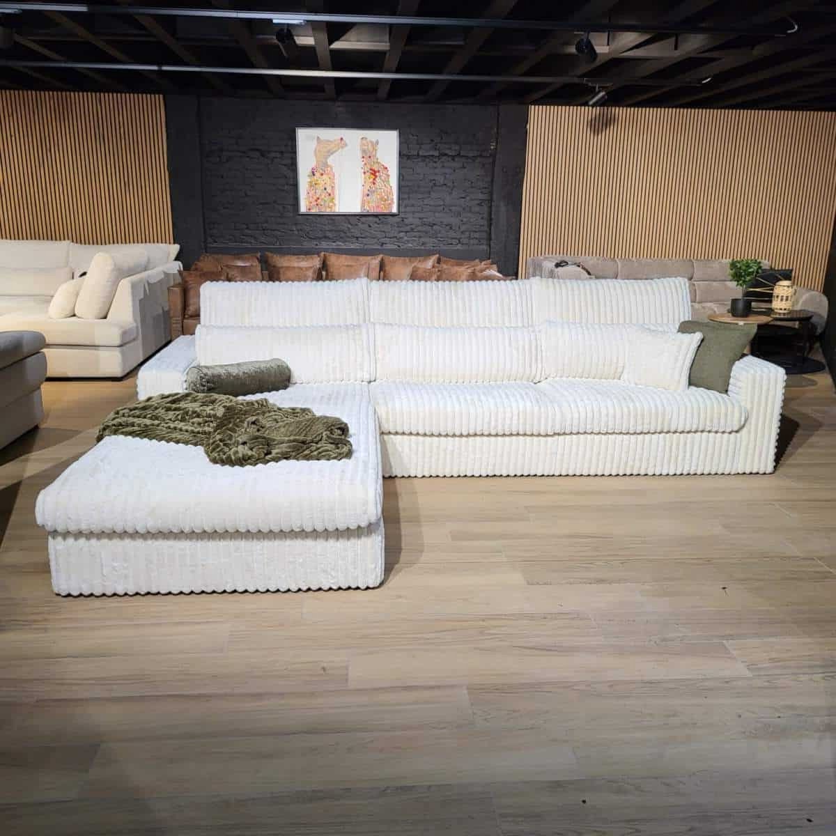 hoekbank anna- lounge links- openlounge- ribstof beige- hoeksalon left beige