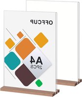 Yoosso Tafelstandaard, A5, prijskaartjes, standaard, acryl display, standaard, T-vorm, fotostandaard, dubbelzijdig voor restaurants, cafés, bruiloft, 21 x 15 cm, 6 stuks