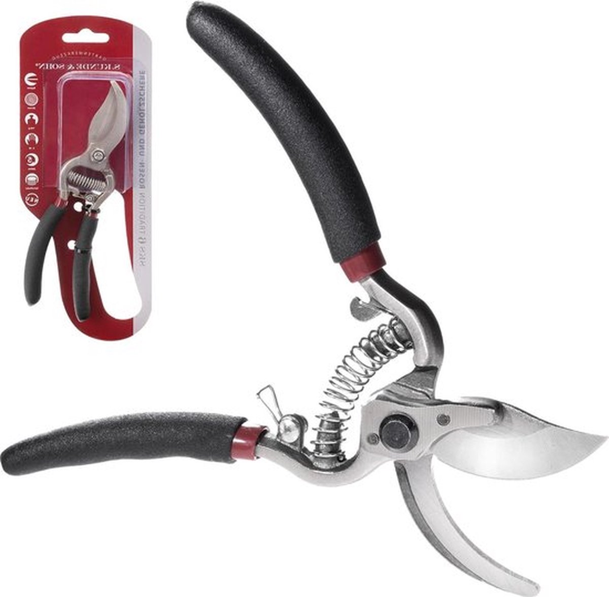 Tradition Gartenschere - leichteste geschmiedete 148g - extrem belastbar - ergonomisches Design - Bypass Klinge - Rosen-Rebschere - frische Äste & Zweige - SKS6 - bis 20mm