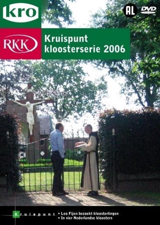 DVD-hoes Kruispunt kloosterserie 2006 met Leo Fijen en een monnik bij een kruis.