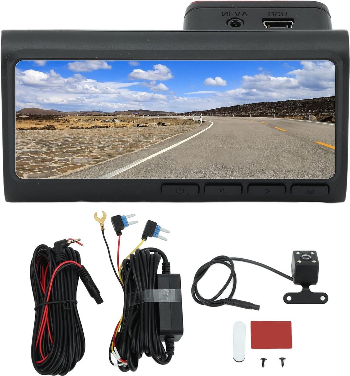 Dash Cam 1080P Full HD Dual Auto WiFi Dashboard Camera Recorder met 3,3 Inch Display 120 Graden Hoek Automatische Schakelaar .