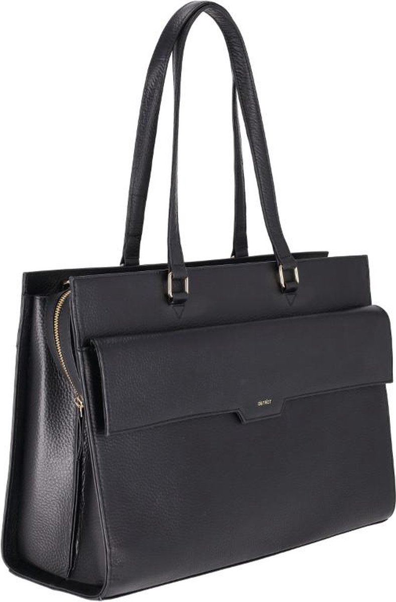 DSTRCT Laptoptas / Werktas - Dames - 15.6 inch - Leer - Floater Field - Zwart