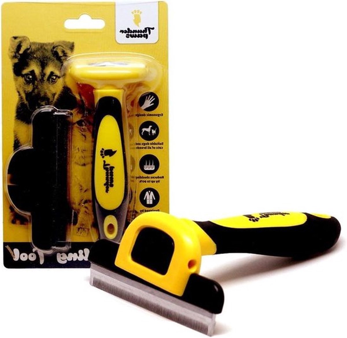Hondenborstel Grote Rassen Honden – Professionele Huisdierenverzorging Borstel D-Shedz Kleine Middelgrote – Kort of Lang Haar Geel