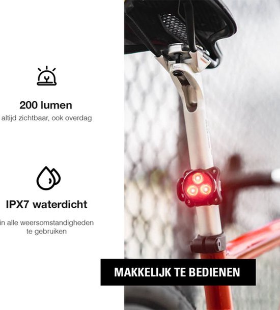 Lezyne Zecto Drive 200+ Achterlicht - Fietsverlichting - USB-C Oplaadbare Fietslamp Achter - LED Fietslicht - Veiligheidslampje Achterlicht - 35 uur brandtijd - Rood — afbeelding 2