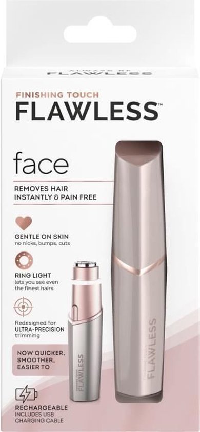 Oplaadbare Facial Fuzz Eliminator - FLAWLESS FINISH - Vlekkeloos gezicht - Zacht en veilig - Blozen