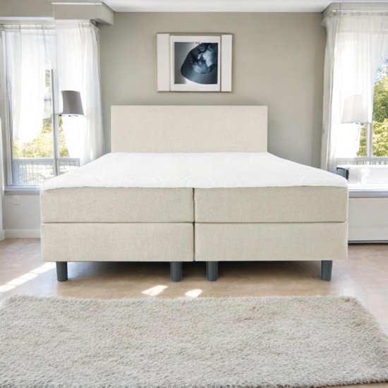 Boxspring Serenity - 140x220 Compleet - Beige Glad - AVV Matrassen