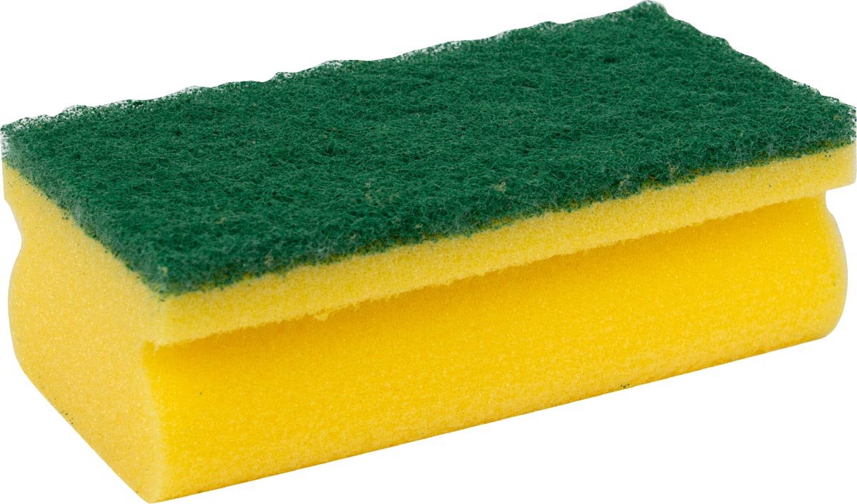 Goedkoopste Primesource schuurspons, geel/groen, pak van 10 stuks
