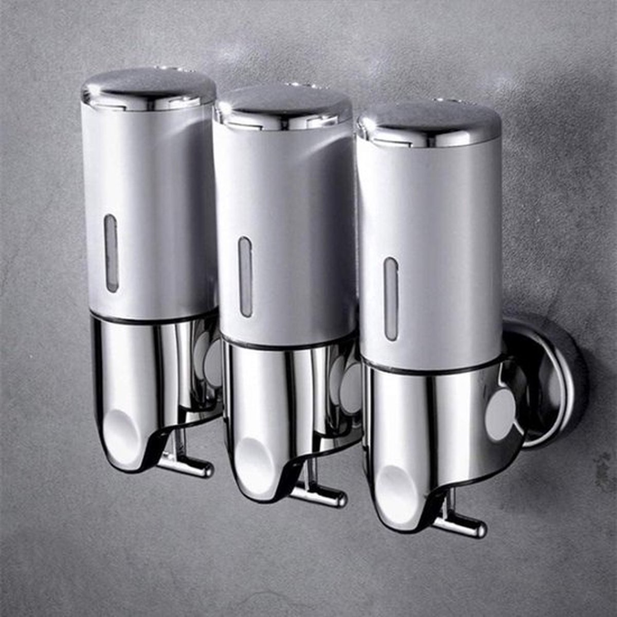 Wandmontage Zeepdispenser met Drukknop voor Douche en Lotion - 1500ml Zilver