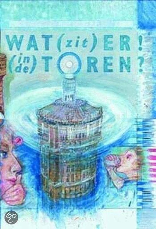 Boek met de titel "Wat zit er in (de) toren?" met een afbeelding van een toren en twee gezichten.
