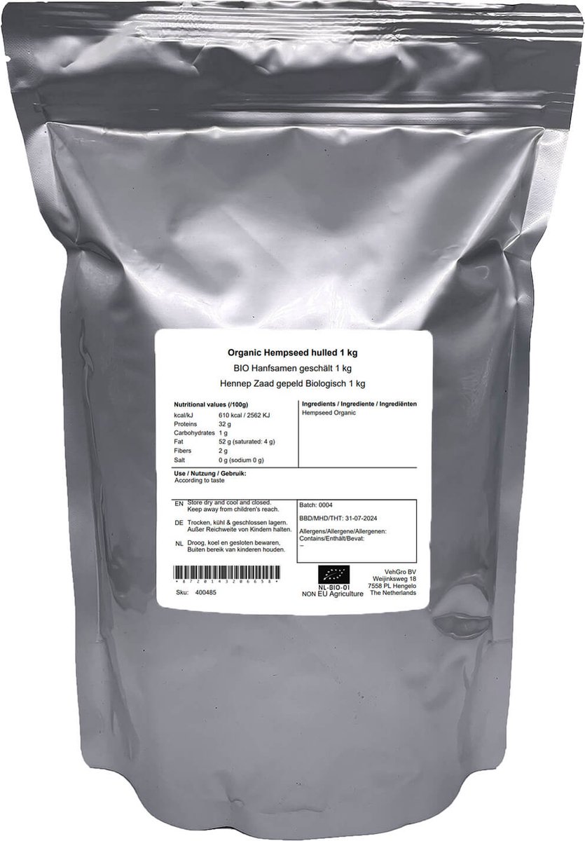 Hennepzaad Gepeld - 1 Kg - Holyflavours