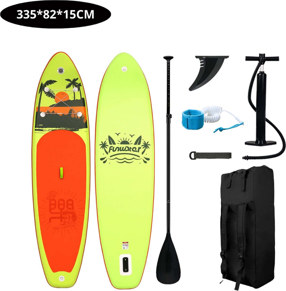 Nivard Sup Board - Opblaasbaar - Supboard - Sup Boards - Paddle - Kayak - 335cm - Geel