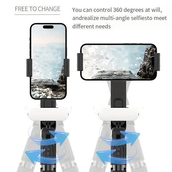 Stabilisateur Cardan Pour Smartphone - Perche Selfie Avec Trépied - Rotation 360° - Noir