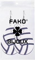 Fako Bijoux® - Oorbellen - Druppel - Kunstleer - Handbal