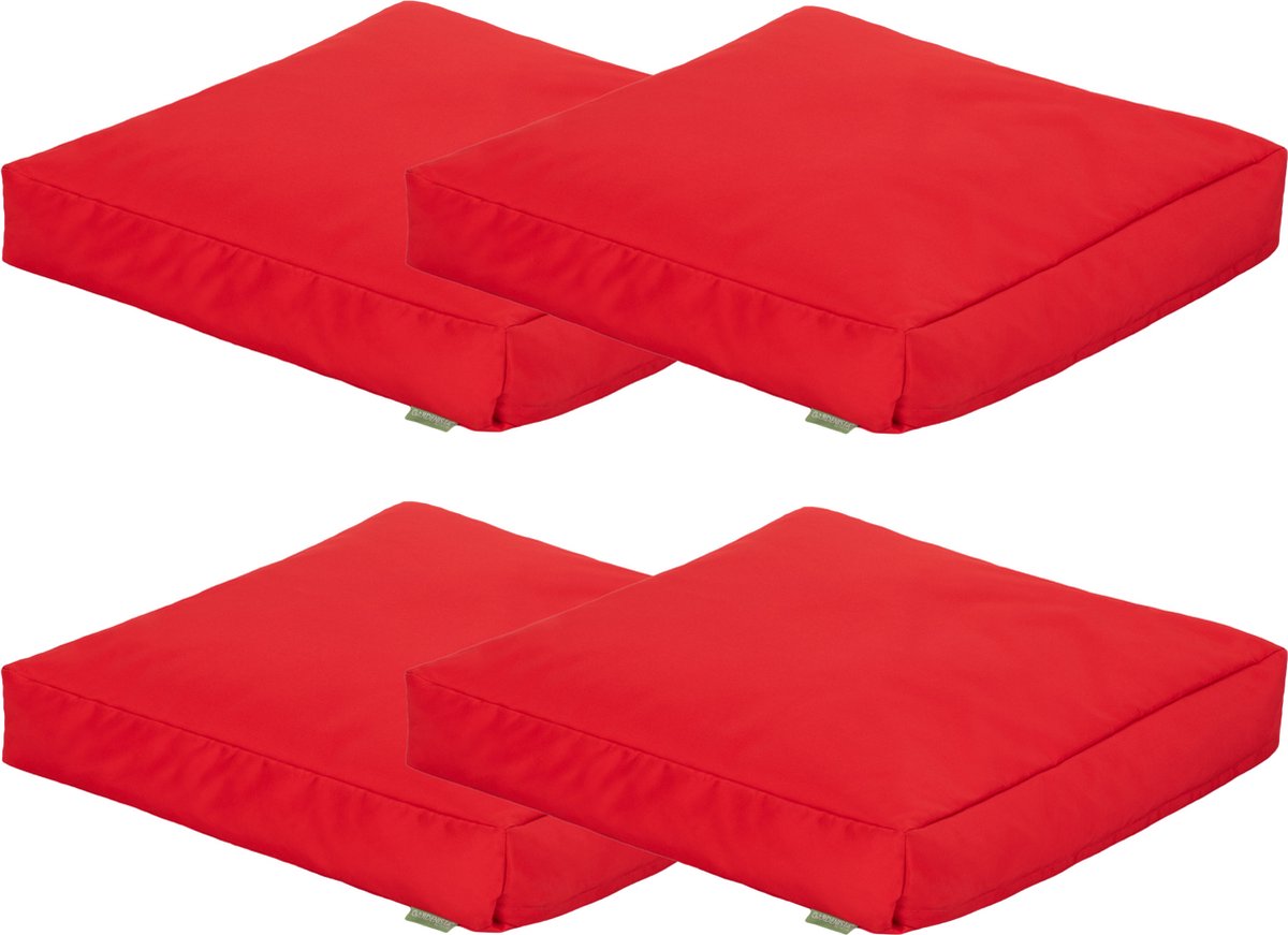 Luxe vierkant loungekussen, 60x60 cm, voor binnen en buiten, merkloos, in grijs en wit.