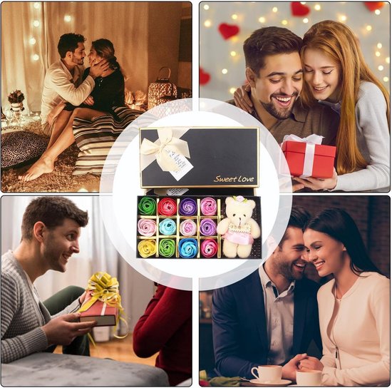 Romantische zeeprozen set - Inclusief teddybeer - Valentijnsgeschenk ...