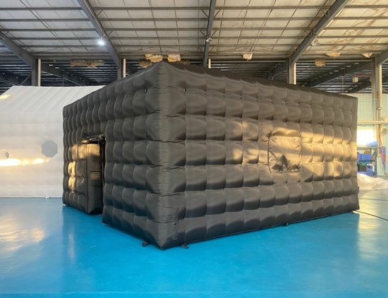 Opblaasbare feesttent 6x5x3,65 m, kubustent voor discotheek, paviljoen bruiloftstent met 680W blower, zandzak, 2 ramen voor evenementen, verjaardagen, bruiloften, zwart | NL Opblaasbare feesttent 6x5x3,65 m, kubustent voor discotheek, paviljoen bruiloftstent met 680W blower, zandzak, 2 ramen voor evenementen, verjaardagen, bruiloften, zwart | NL