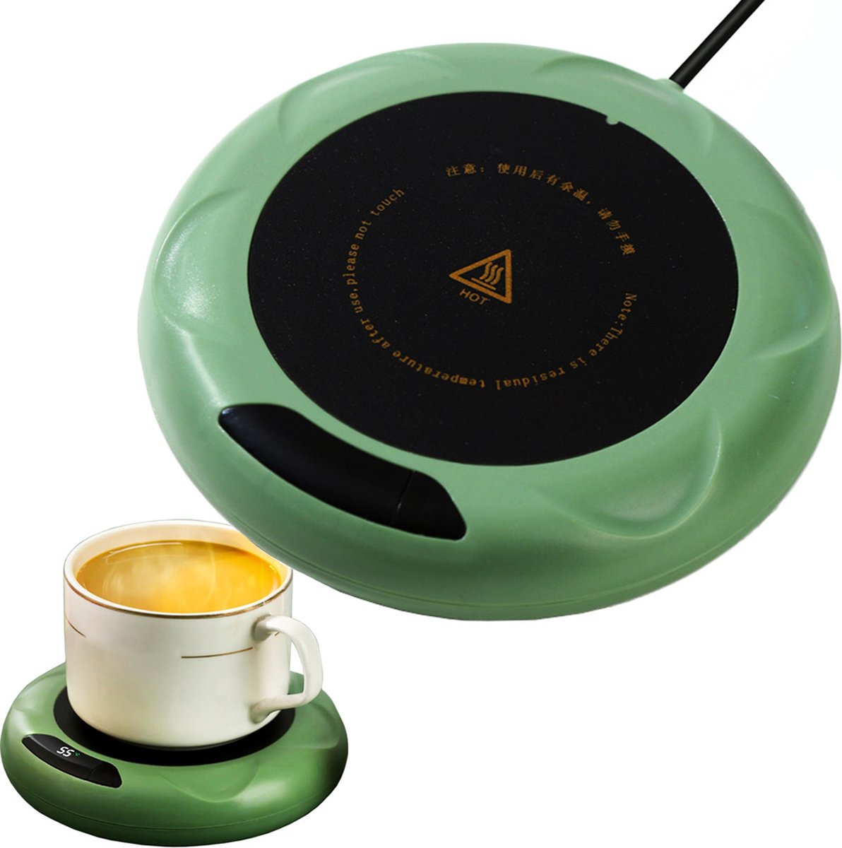 Cup Warmer - Mok Warmer - Mug Warmer - Koffie Warmer - Verwarmde Onderzetter - Koffie Warmhouder - Koffiekop Verwarmer - Kop Warmer - USB - Kopjes Warmer - Groen