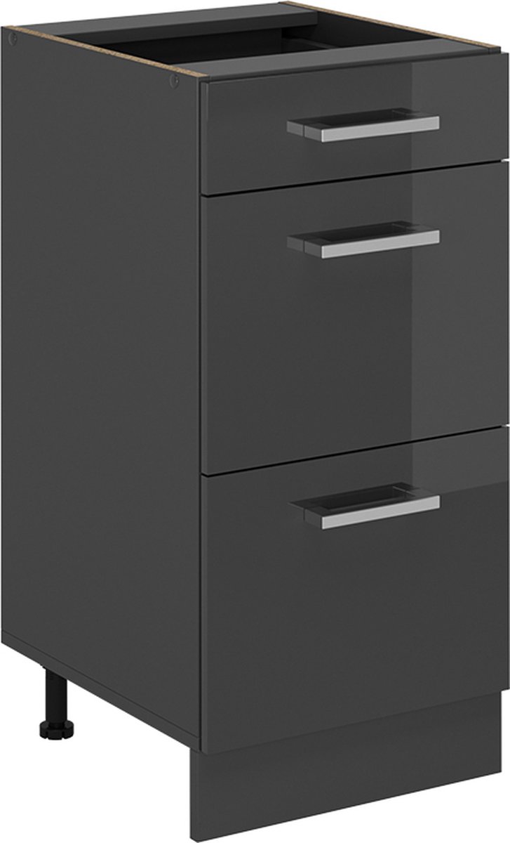 Vicco R-Line Keukenonderkast – 40 cm met laden, zonder werkblad Antraciet Hoogglans