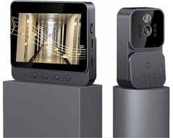 Equivera Video Deurbel met Camera - Video Deurbel met Camera - Video Deurbel - Draadloze Video Deurbel - Weerbestendige Video Deurbel - Video Deurbel met Monitor - Nachtzicht - Buitenbeveiliging - Zonder WiFi