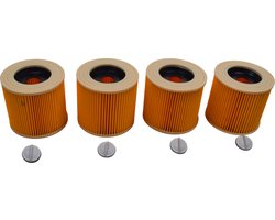 Geschikt voor KARCHER. voordeelpak 4 stuks. Luchtafvoerfilter Stofklasse L. voor WD1, WD2, WD3, MV2, MV3, 6.414-552.0, KFI3310. COVAKO Merk