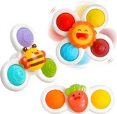 Ainiv Zuignap Draaiend Speelgoed, 3-Pack Draaiende Vinger Hand Spinner, Cartoon Bad Water, Sensorisch Speelgoed voor 1-6 Jaar