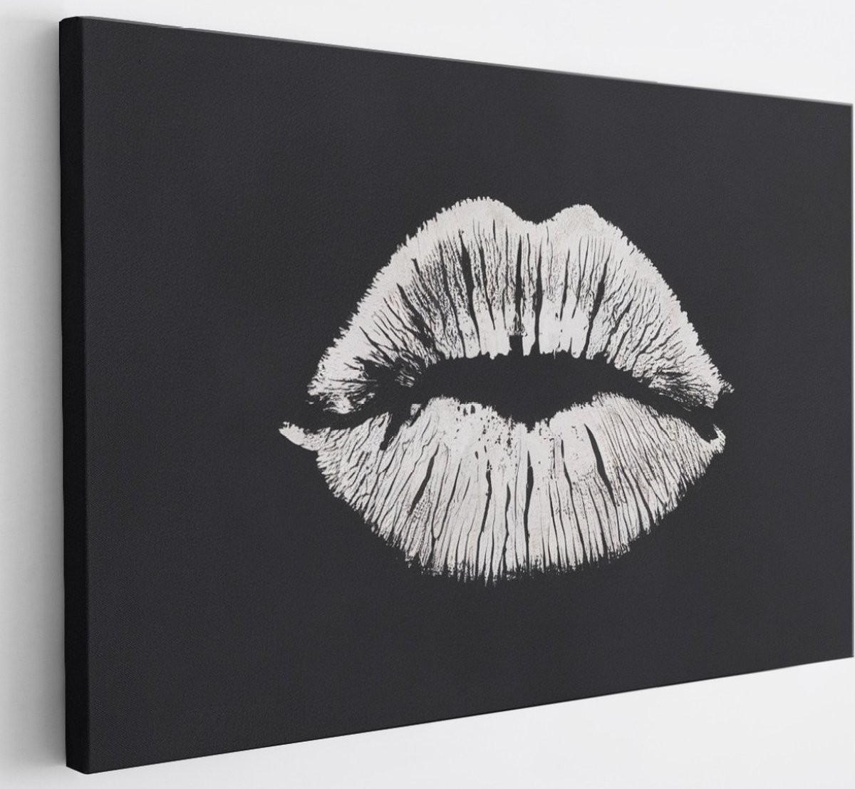 Saammp Canvas Schilderij - Afdruk lippen - Abstract - 70x50 - Foto op canvas - Wanddecoratie - Muurdecoratie Woonkamer - Slaapkamer decoratie - Canvas Print Multicolor