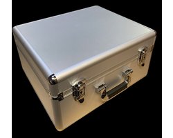Vinylkoffer voor 250 - 300 singles / Zilver aluminium / platenkoffer - Vinylsingles - Singlekoffer - Vinyl - Koffer - platen