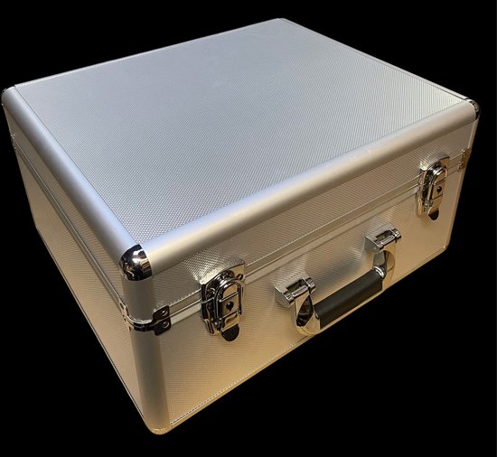 Vinylkoffer voor 250 - 300 singles / Zilver aluminium / platenkoffer - Vinylsingles - Singlekoffer - Vinyl - Koffer - platen