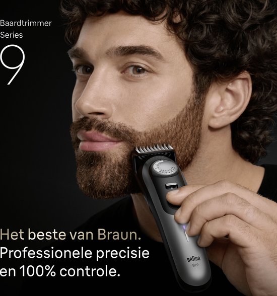 Braun Tondeuse À Barbe Series 9 BT9520 + 7 Outils De Barbier - ProBlade - 52 Longueurs - Chrome
