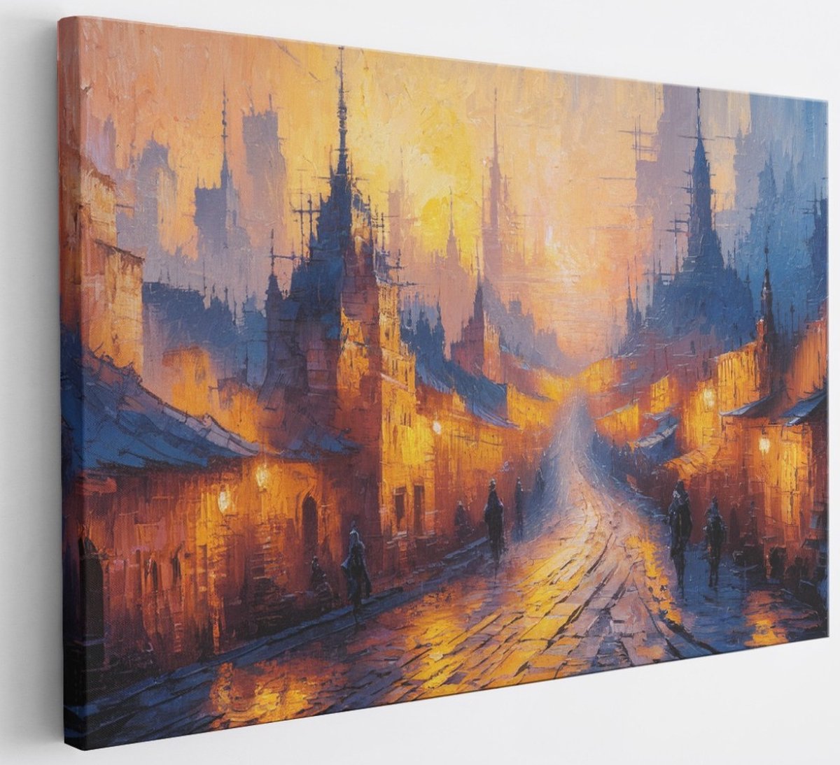 Saammp Canvas Schilderij - Stad - Abstract - 30x20 - Foto op canvas - Wanddecoratie - Muurdecoratie Woonkamer - Slaapkamer decoratie - Canvas Print Multicolor