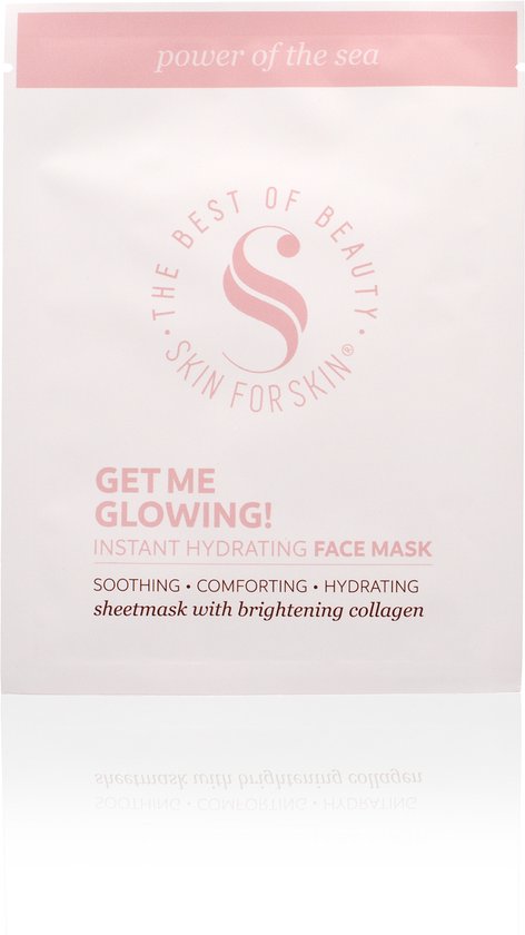 Skin for Skin - Sheetmasker - Get me glowing - gezichtsmasker - hydraterend - zuiverend - exfoliërend -