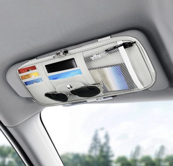 Auto Zonneklep Organizer, Lederen Opbergzak
