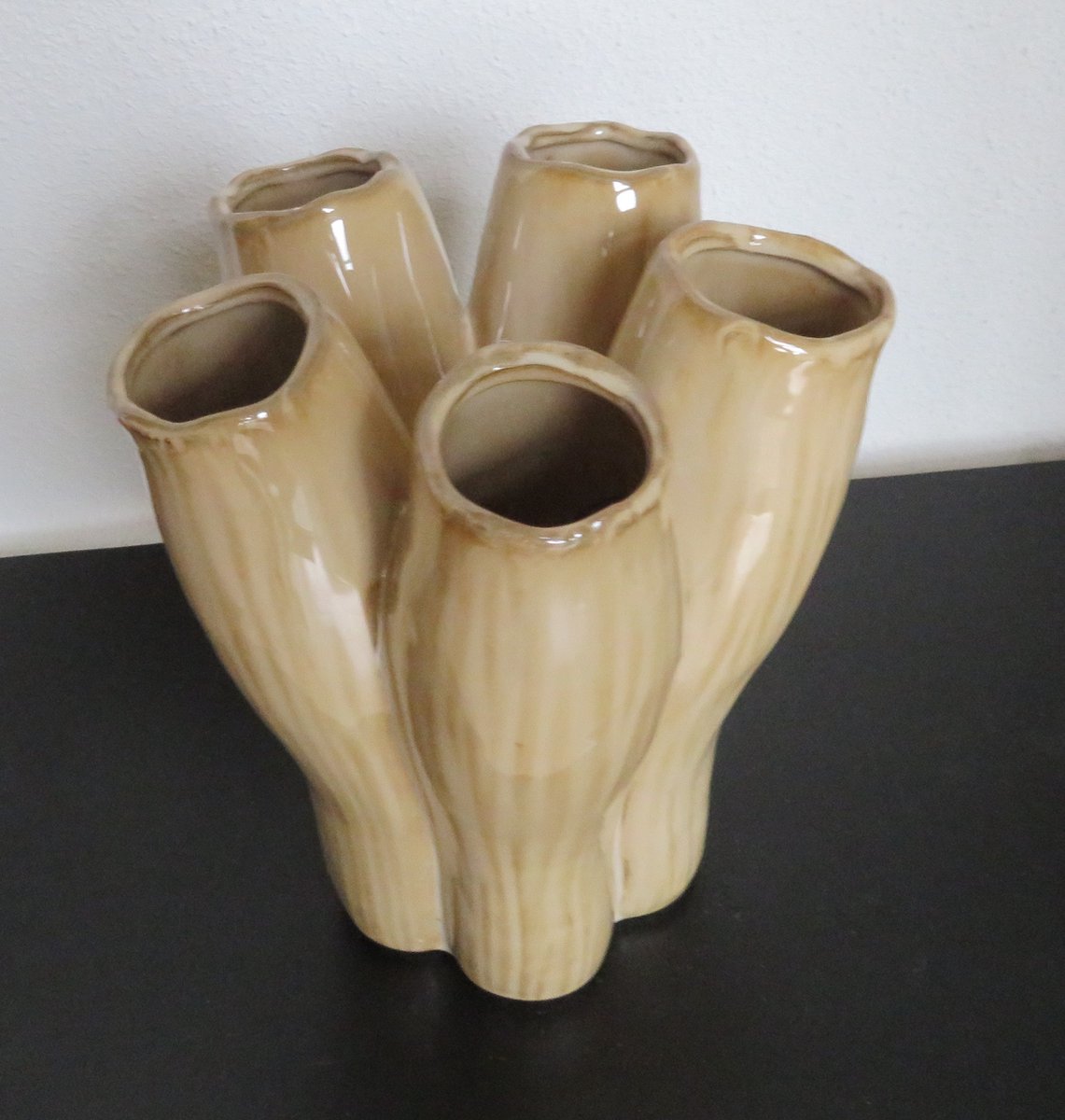 Vaas Garber van steen - Beige - 23 x 23 x 28 cm